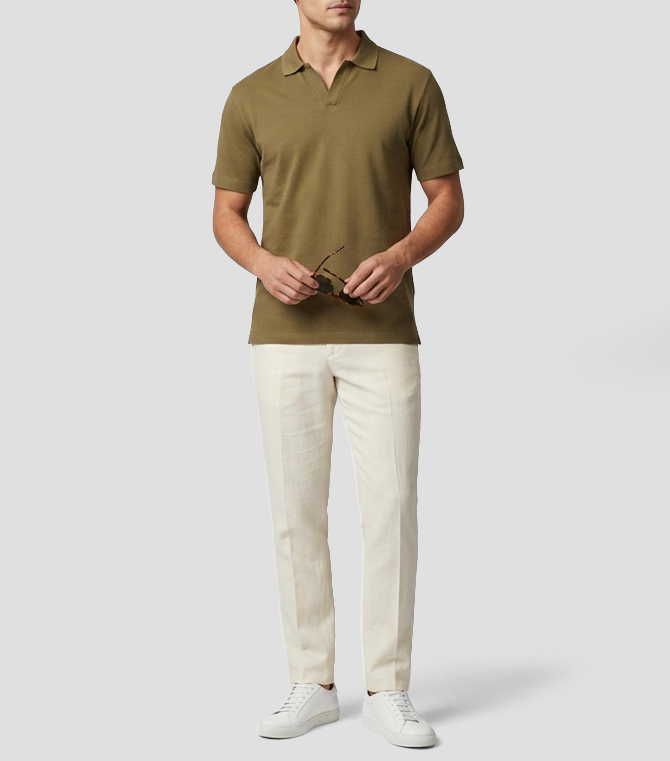 Playera tipo polo manga corta lisa Hombre